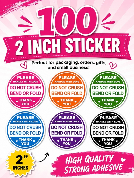 Holidaygall Other - DO NOT CRUSH,BEND OR FOLD 2INCH (100) STICKERS